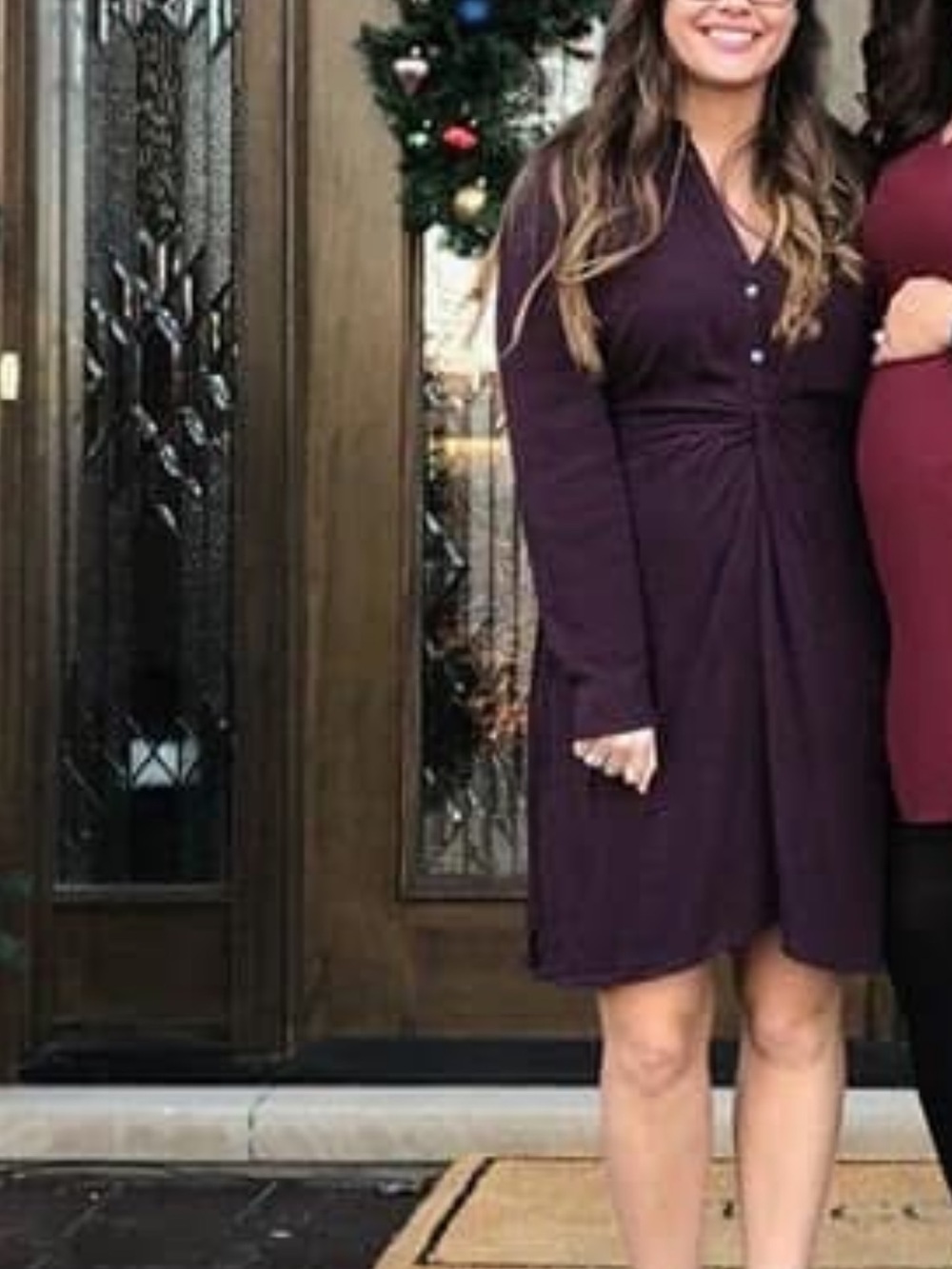 Maurices Twist-Front Midi Dress in Deep Plum